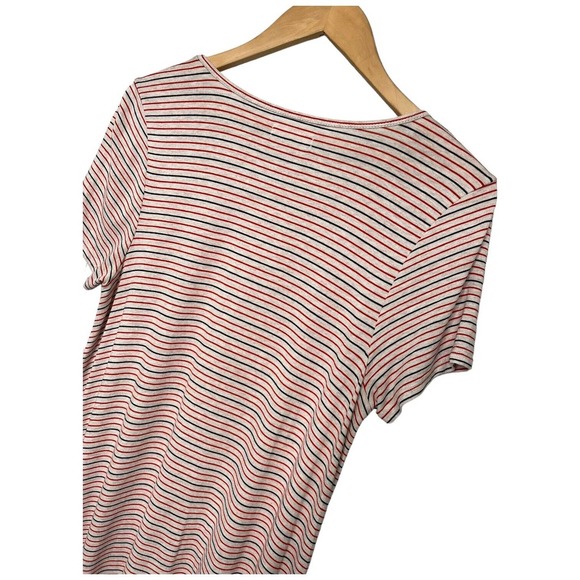 Madewell Swingy Tee Sacramento Striped Scoop Neck Short Sleeve Red Blue Dress M - Picture 8 of 16